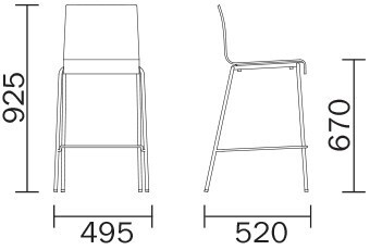 Pedrali Kuadra 1112 Barhocker