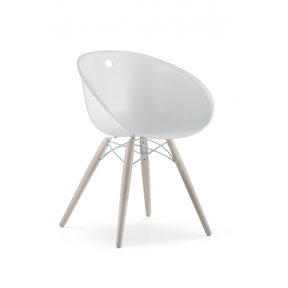 Pedrali Gliss 904 Stuhl-BI-Tecnopolymer Weiss-FR-Eschenholz BI-Tecnopolymer Weiss