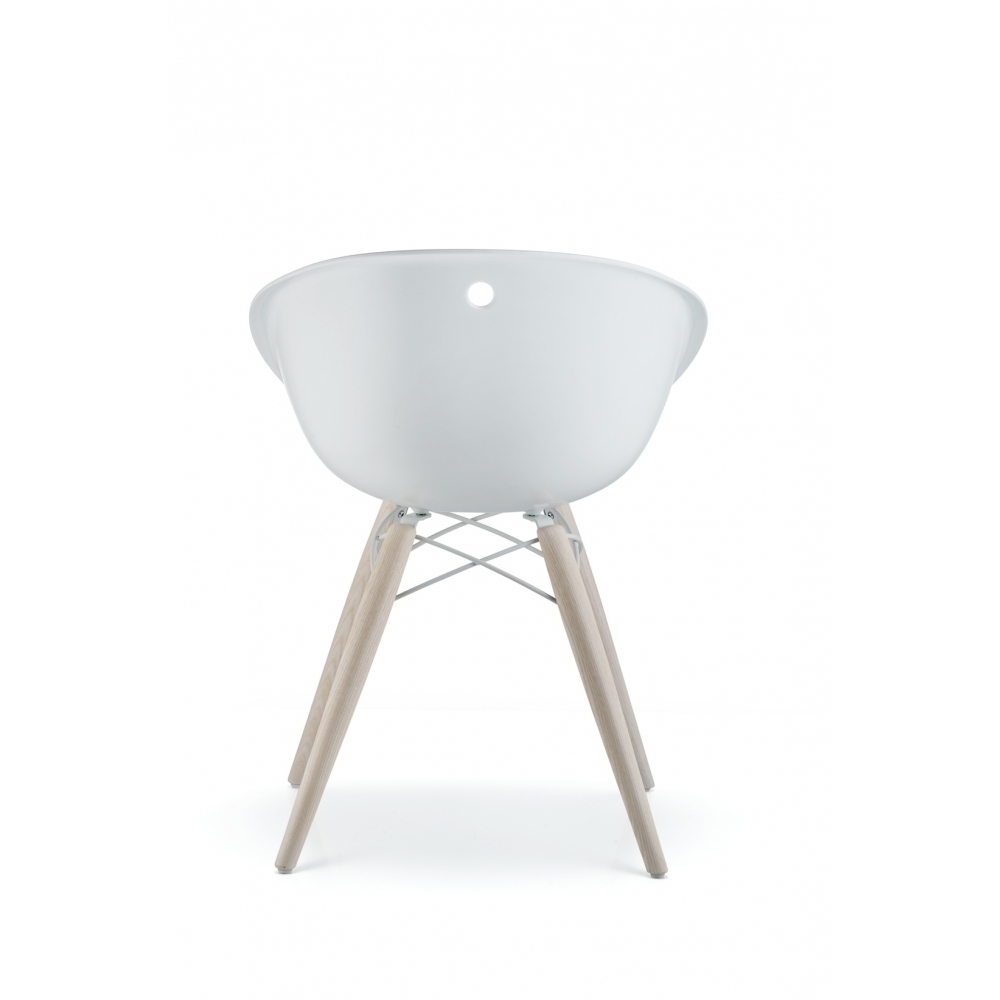 Pedrali Gliss 904 Stuhl-BI-Tecnopolymer Weiss-FR-Eschenholz BI-Tecnopolymer Weiss