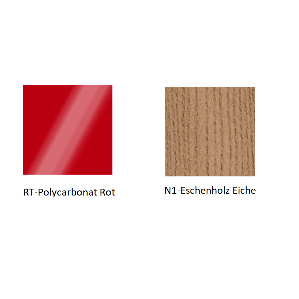 Pedrali Gliss 905 Stuhl-RT-Polycarbonat Rot-N1-Eschenholz Eiche