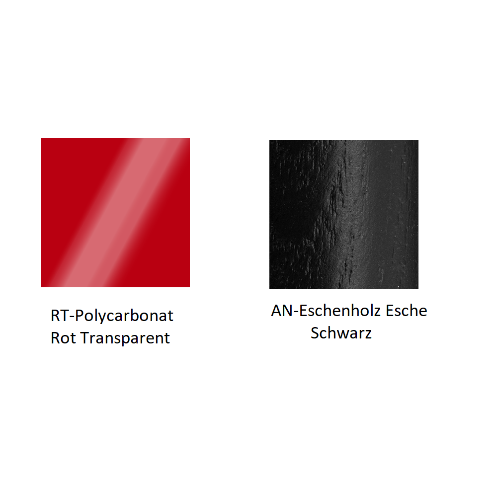 Pedrali Gliss 905 Stuhl-RT-Polycarbonat Rot Transparent-AN-Eschenholz Esche Schwarz