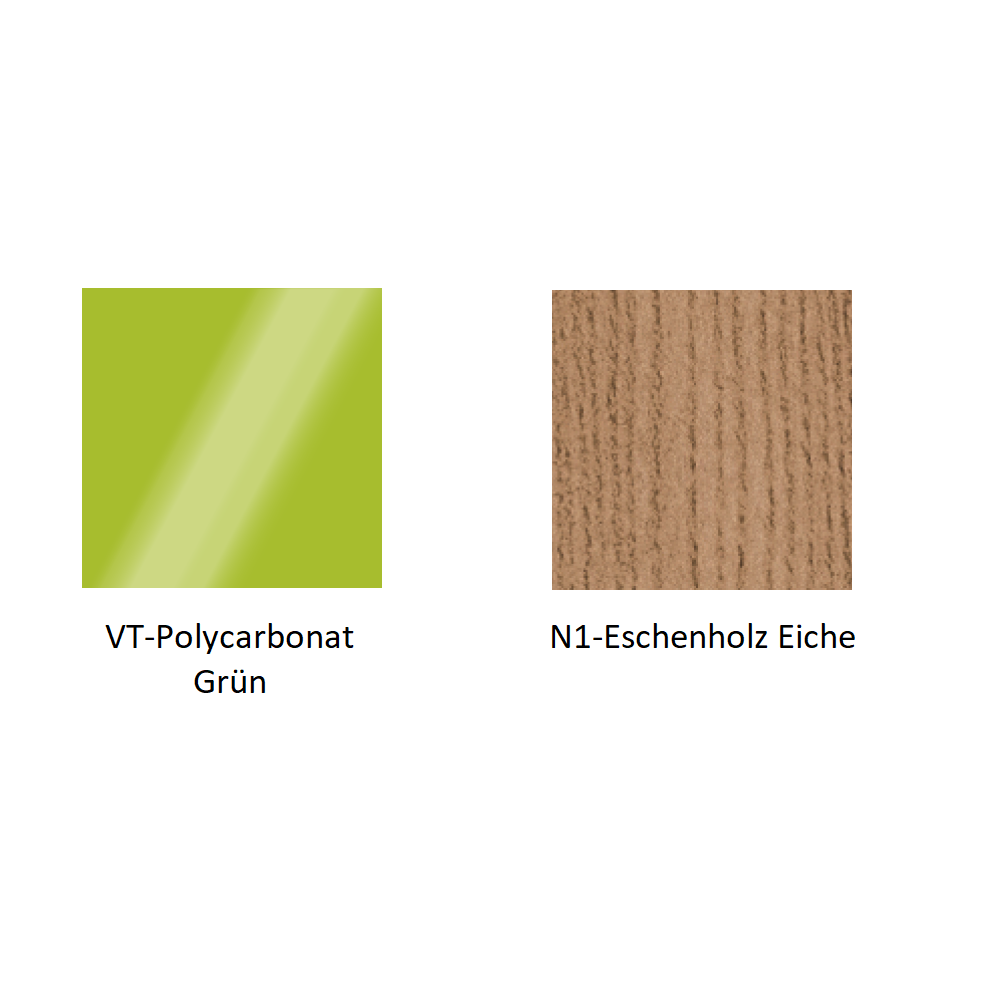 Pedrali Gliss 905 Stuhl-VT-Polycarbonat Grün-N1-Eschenholz Eiche