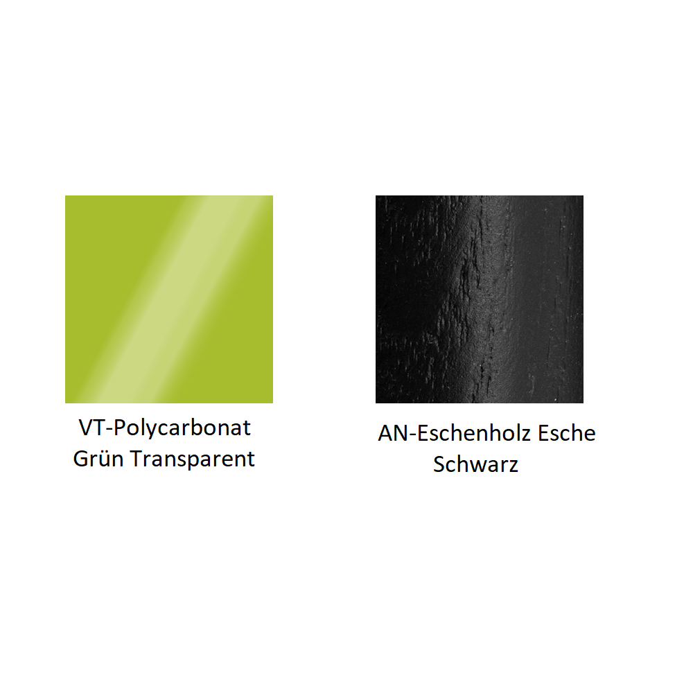Pedrali Gliss 905 Stuhl-VT-Polycarbonat Grün Transparent-AN-Eschenholz Esche Schwarz