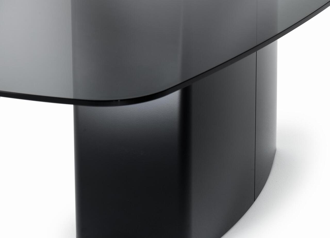 Pedrali Aero TAE Tisch-L 220 x T 106 cm-NERO Schwarz Stahl-FNP_NE Schwarz Fenixplatte