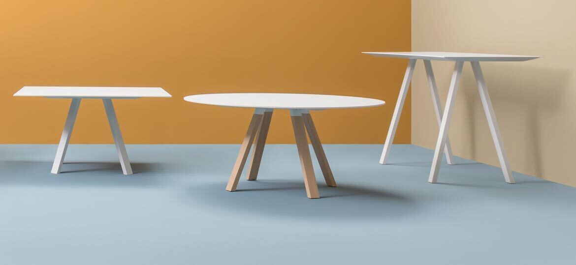 Pedrali Arki Wood Esstisch-CFC_BI-Kompaktplatte Weiss-Laminat