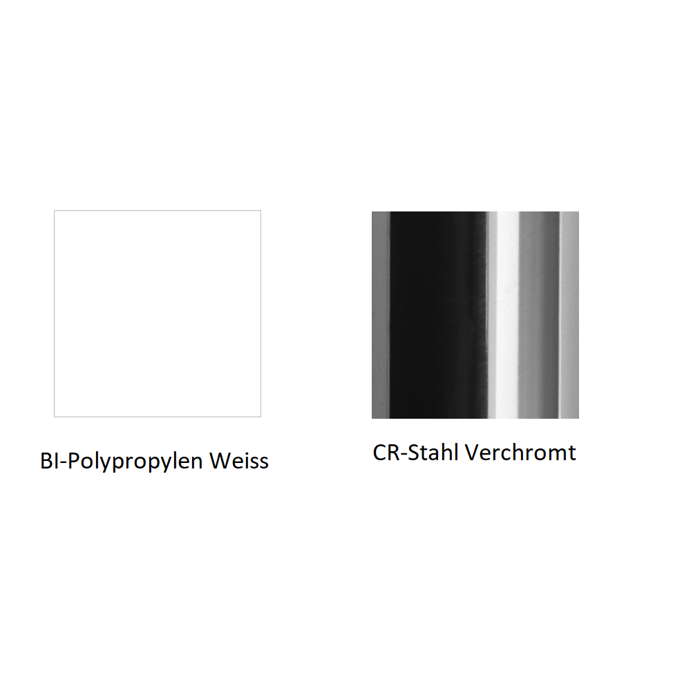 Pedrali Tweet 897 Kufenstuhl-BI-Polypropylen Weiss-CR-Stahl Verchromt