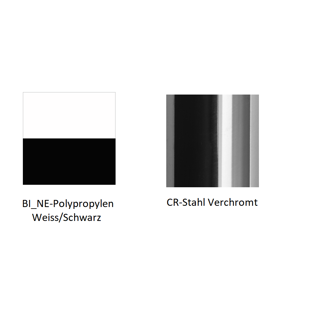 Pedrali Tweet 897 Kufenstuhl-BI_NE-Polypropylen Weiss/Schwarz-CR-Stahl Verchromt