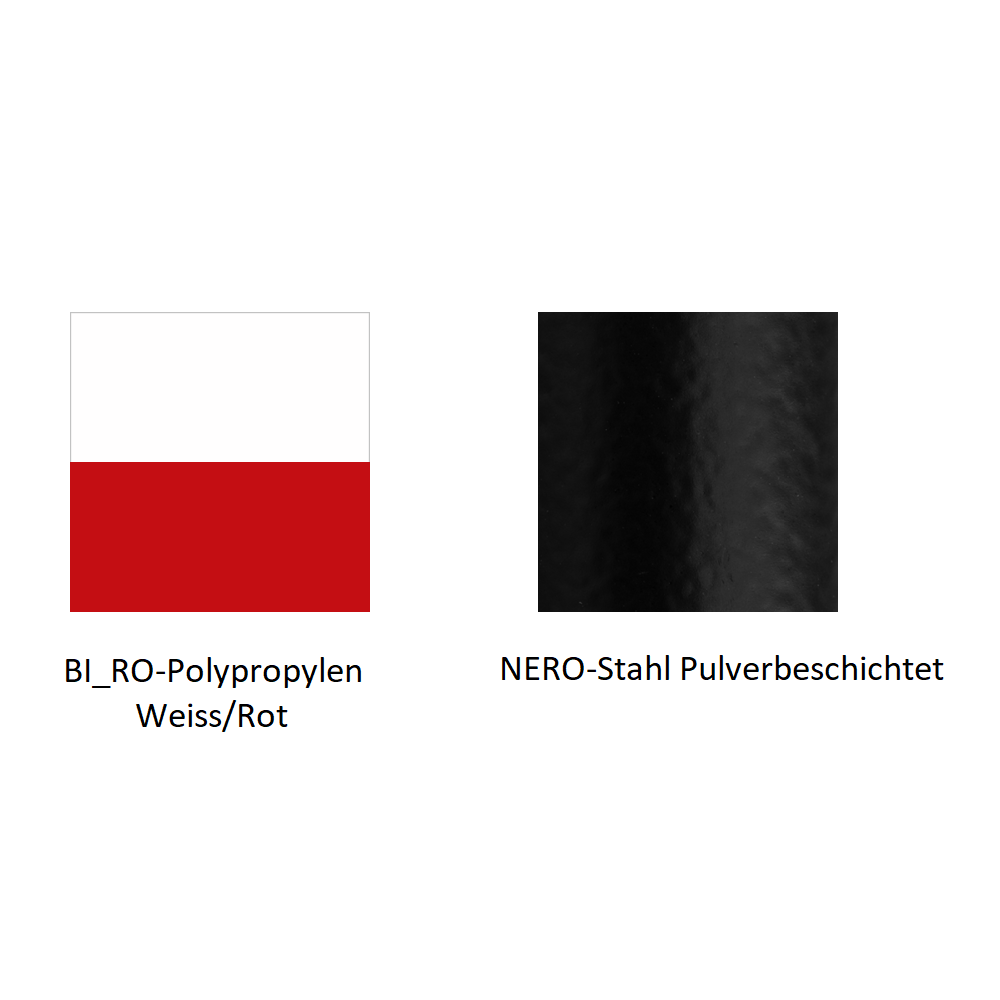 Pedrali Tweet 897 Kufenstuhl-BI_RO-Polypropylen Weiss/Rot-NERO-Stahl Pulverbeschichtet