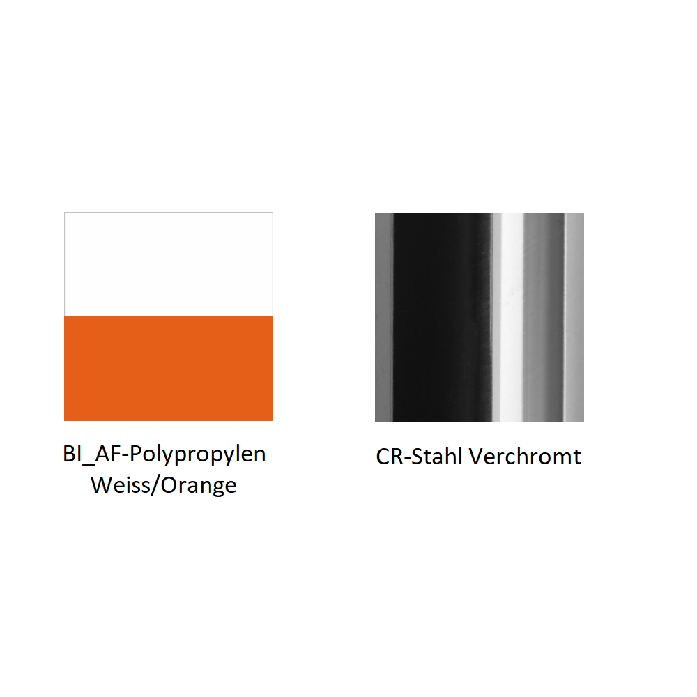 Pedrali Tweet 897 Kufenstuhl-BI_AF-Polypropylen Weiss/Orange-CR-Stahl Verchromt