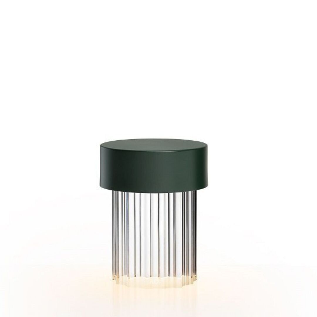 Flos Tischleuchte Last Order von Flos  Hellrosa RAL 3015, Matt Green, Last Order Fluted