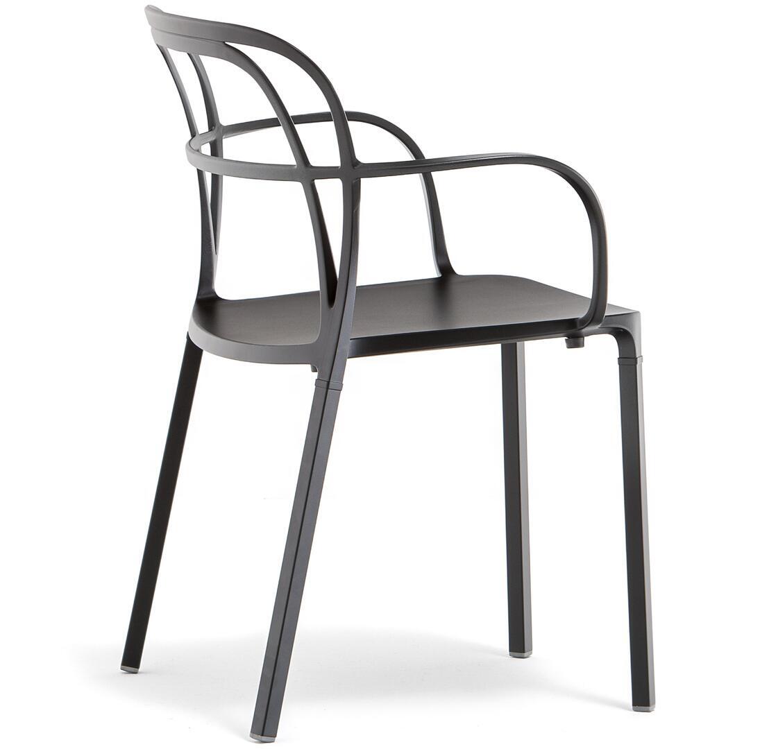 Pedrali Intrigo Stuhl-NPE-Aluminium Schwarz