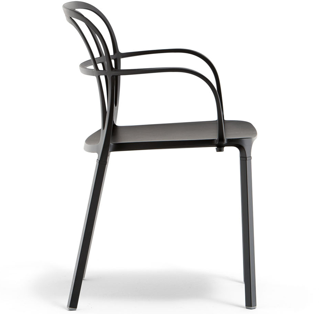 Pedrali Intrigo Stuhl-NPE-Aluminium Schwarz