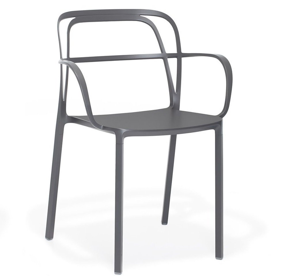 Pedrali Intrigo Stuhl-GAE-Aluminium Anthrazitgrau
