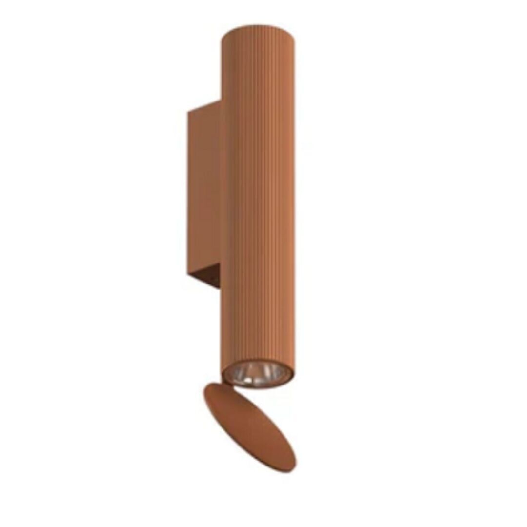 Flos Wandleuchte Flauta Riga Indoor von Flos  Hellrosa RAL 3015, Anodized Copper, H225 Riga