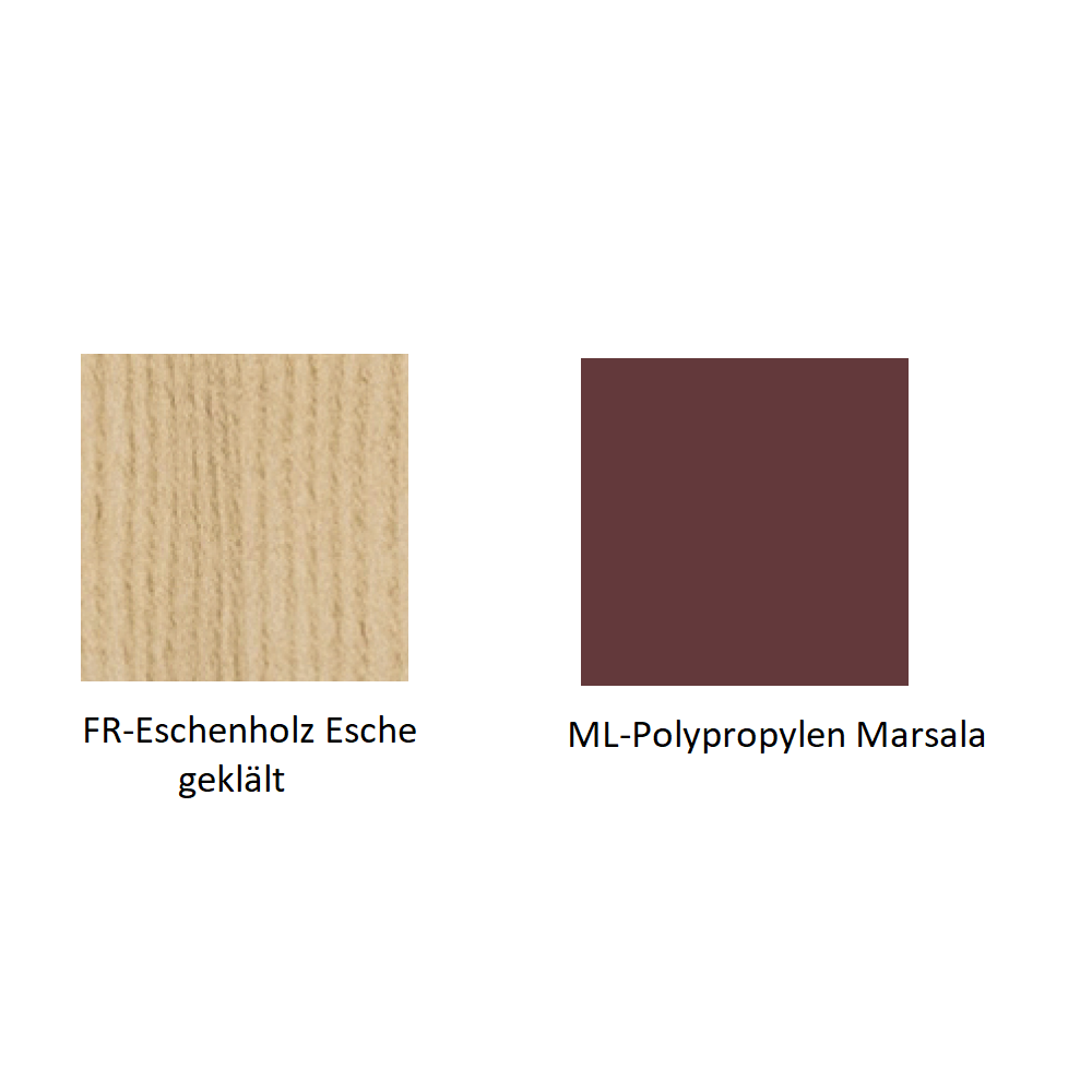 Pedrali Fox 3725-FR-Eschenholz Esche geklält-ML-Polypropylen Marsala