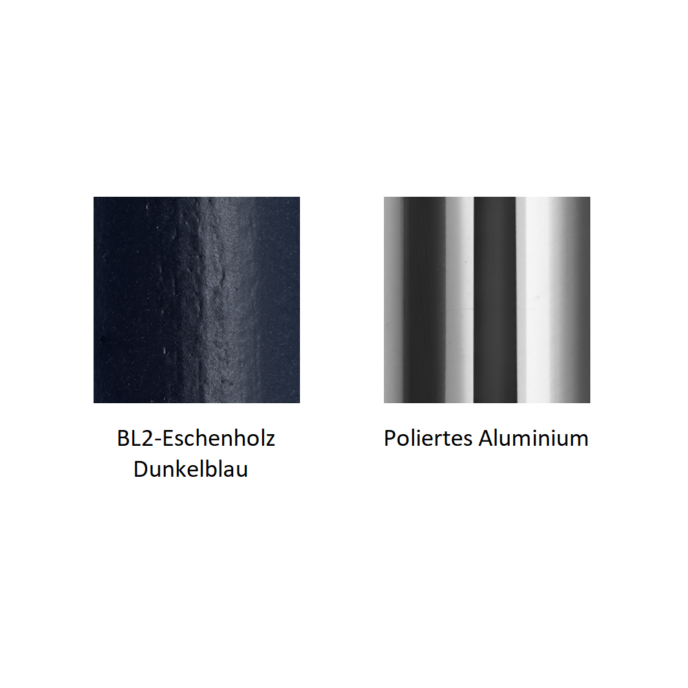 Pedrali Babila 2706-BL2-Eschenholz Dunkelblau-Poliertes Aluminium