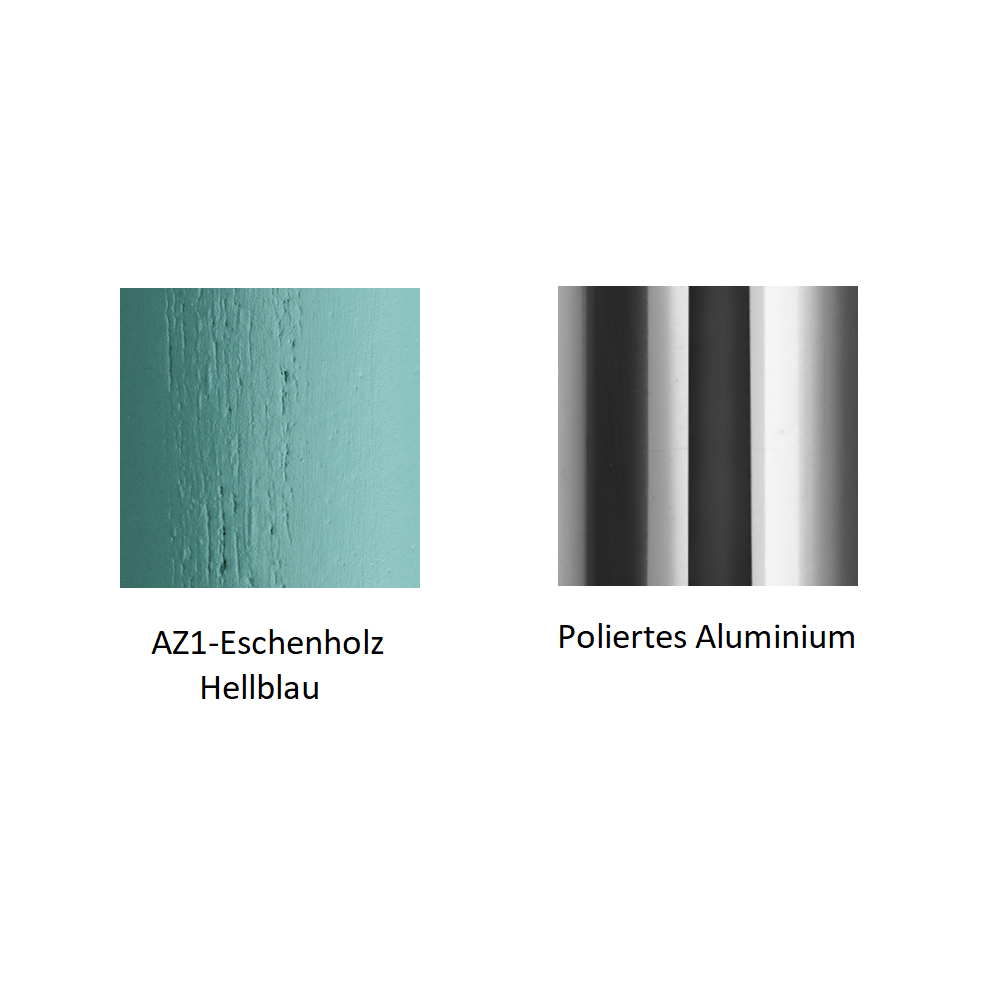 Pedrali Babila 2706-AZ1-Eschenholz Hellblau-Poliertes Aluminium