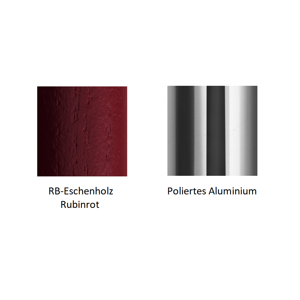 Pedrali Babila 2706-RB-Eschenholz Rubinrot-Poliertes Aluminium