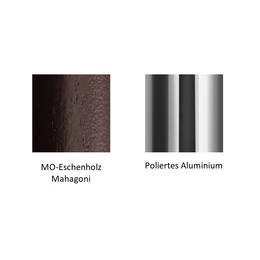 Pedrali Babila 2706-MO-Eschenholz Mahagoni-Poliertes Aluminium