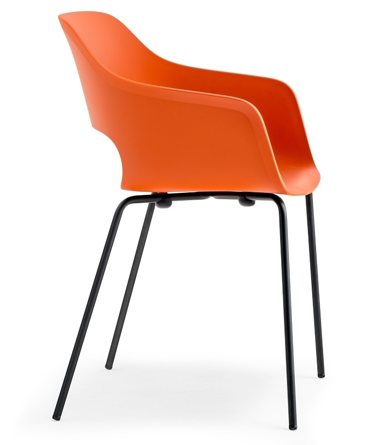 Pedrali Babila 2735-NE-Polypropylen Schwarz-AR-Polypropylen Orange