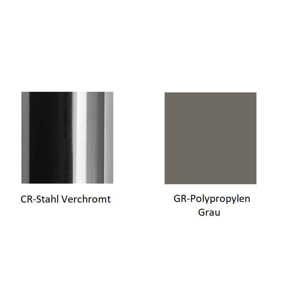 Pedrali Babila 2735-CR-Stahl Verchromt-GR-Polypropylen Grau