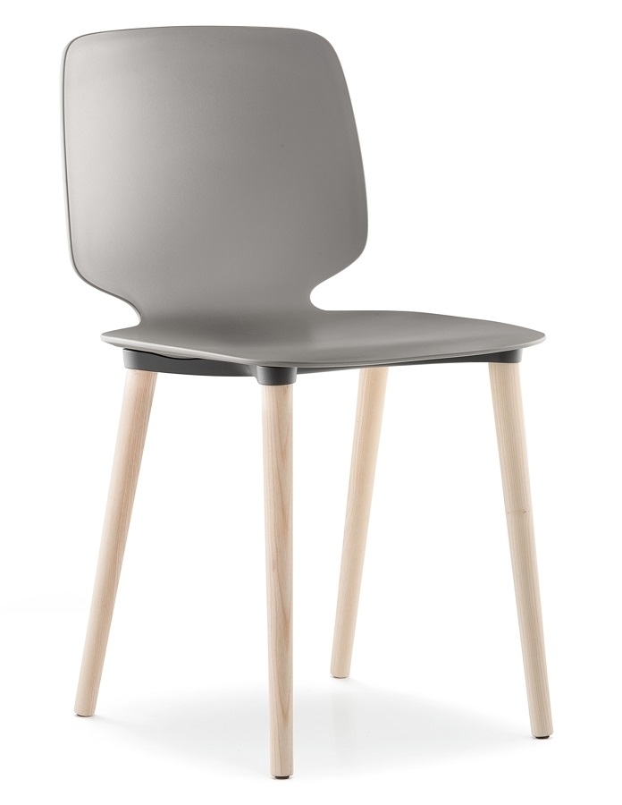 Pedrali Babila 2750-FR-Eschenholz Esche weiss-GR-Tecnopolymer Grau