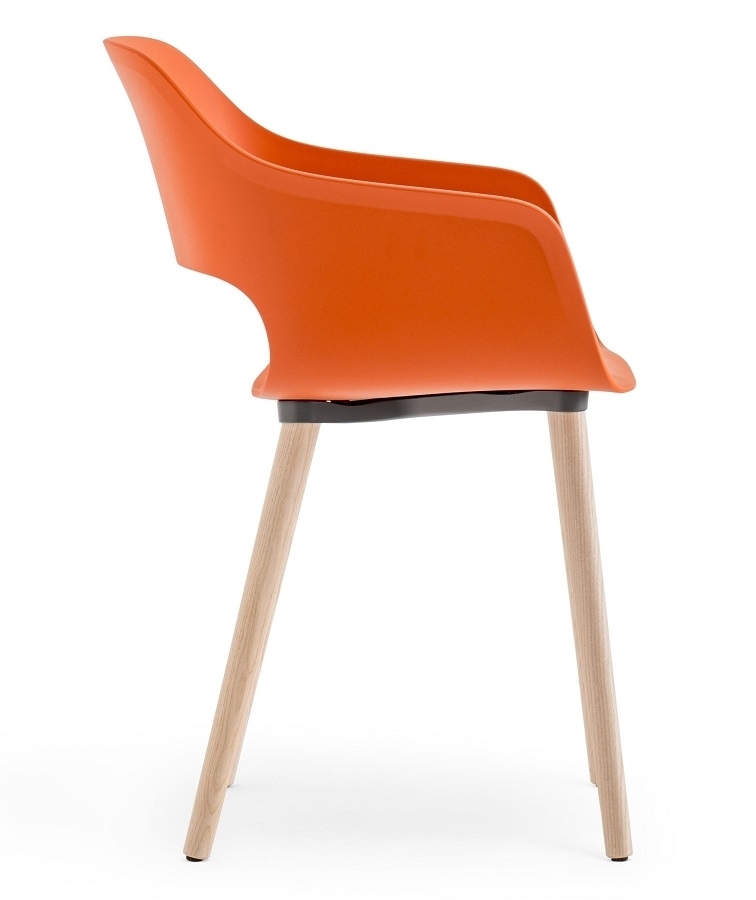 Pedrali Babila 2755-FR-Eschenholz Esche weiss-AR-Polypropylen Orange