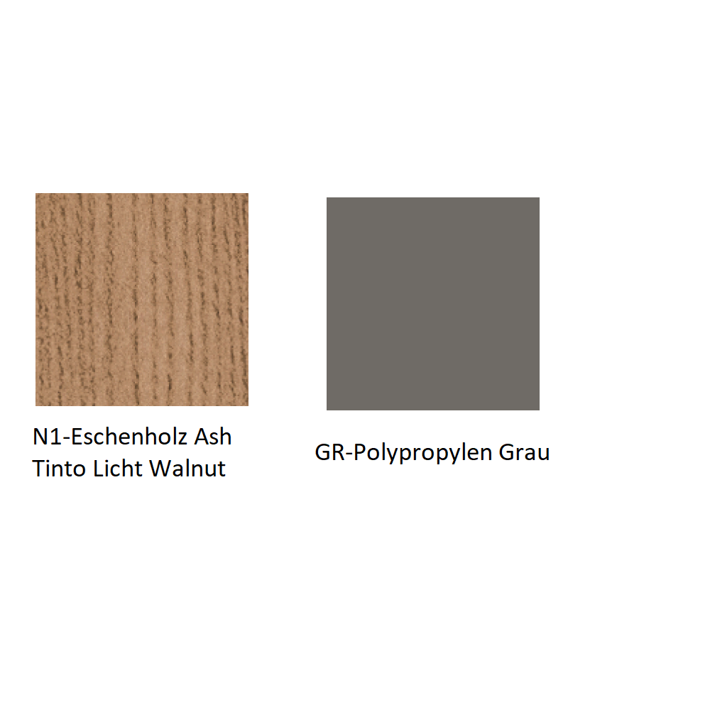 Pedrali Babila 2755-N1-Eschenholz Ash Tinto Licht Walnut-GR-Polypropylen Grau