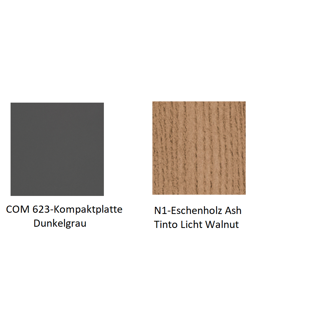Pedrali Babila TBA-N1-Eschenholz Ash Tinto Licht Walnut-COM 623-Kompaktplatte Dunkelgrau