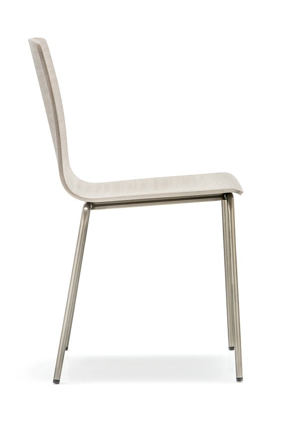 Pedrali Inga 5613-CR-Stahl Verchromt-V101-Eichenholz Antik Grau