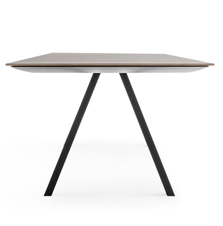 Pedrali ARK Arki-Table mit canalina-NERO-Stahl Schwarz-FNP_NE-Fenixplatte Schwarz anti-fingerprint finish