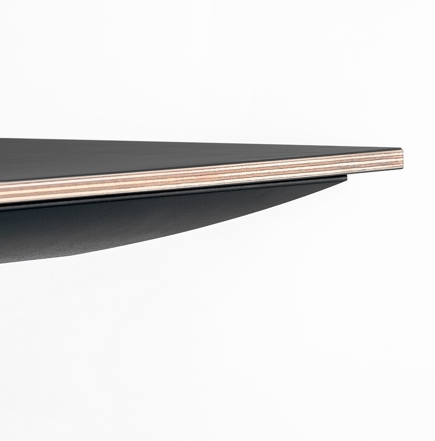 Pedrali ARK Arki-Table mit canalina-NERO-Stahl Schwarz-FNP_NE-Fenixplatte Schwarz anti-fingerprint finish