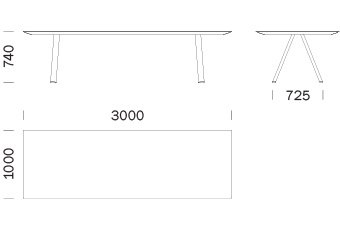 Pedrali ARK Arki-Table mit canalina