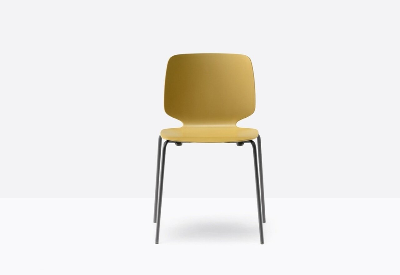Pedrali Babila 2730 Stuhl-GI-Tecnopolymer Gelb-NE-Tecnopolymer Schwarz