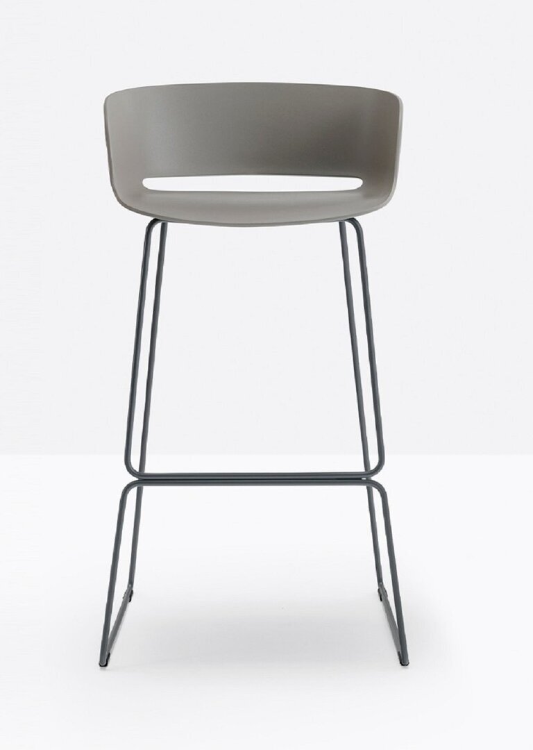 Pedrali Babila 2748 Barhocker-GR-Polypropylen Grau / CR-Stahl Chrom