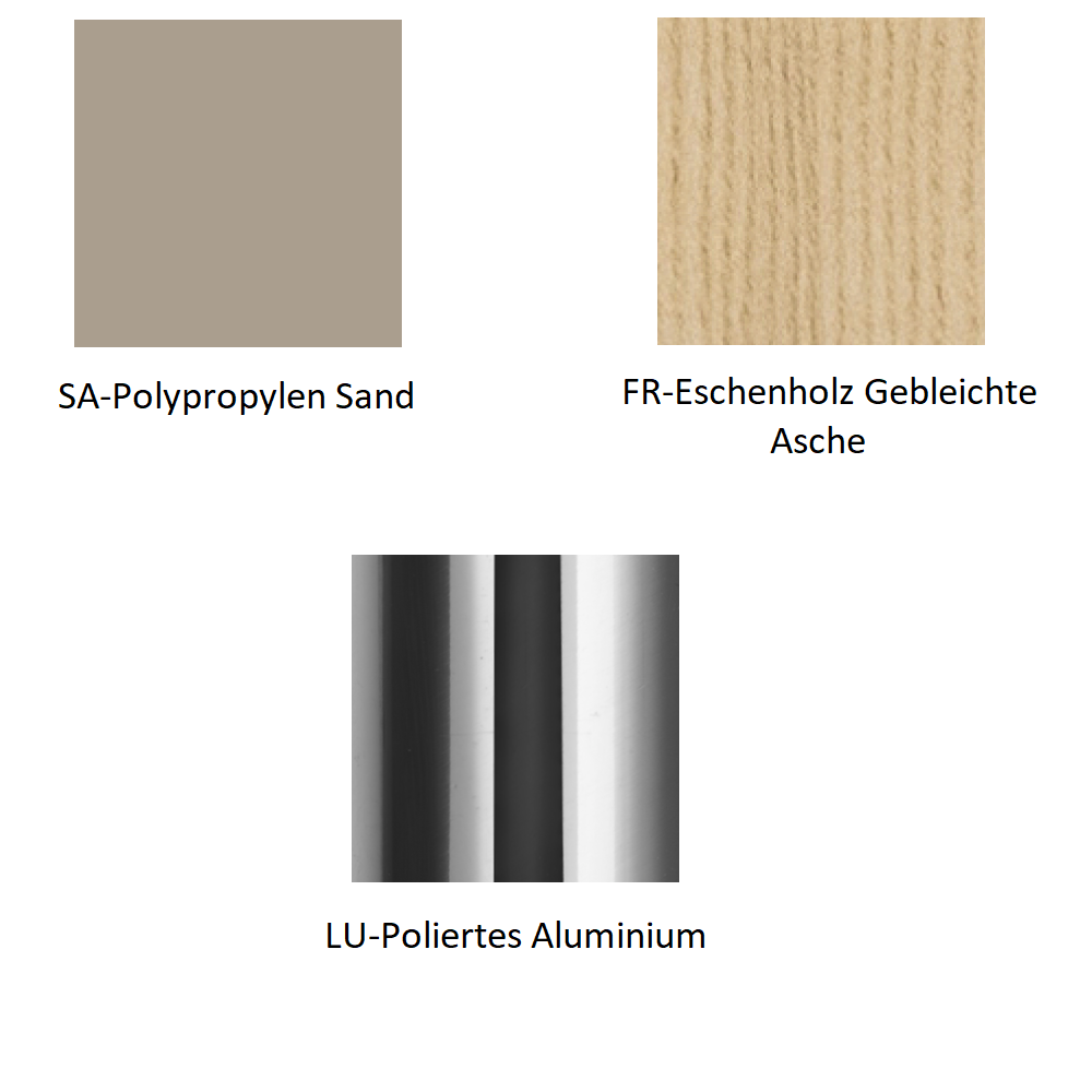 Pedrali Babila 2757 Barhocker-FR-Eschenholz Gebleichte Asche-SA-Polypropylen Sand-LU-Poliertes Aluminium