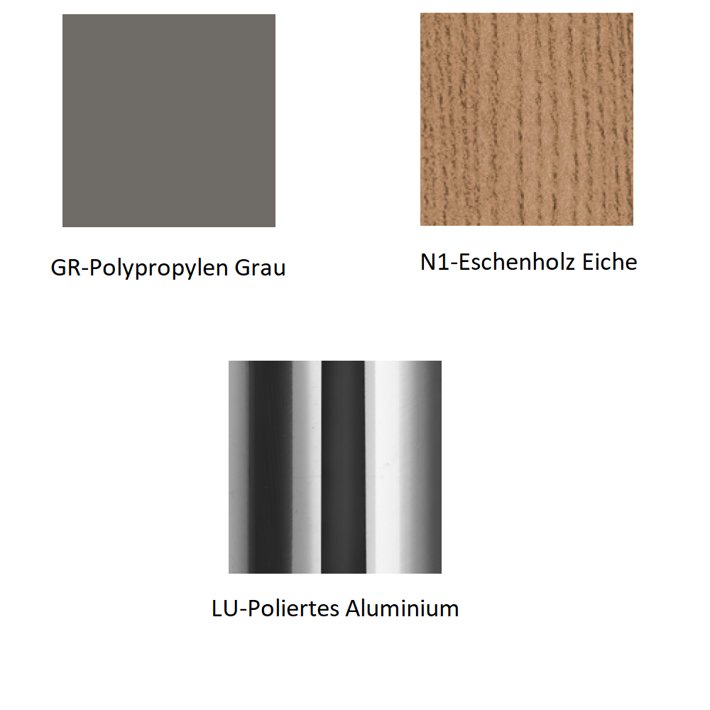 Pedrali Babila 2757 Barhocker-N1-Eschenholz Eiche-GR-Polypropylen Grau-LU-Poliertes Aluminium