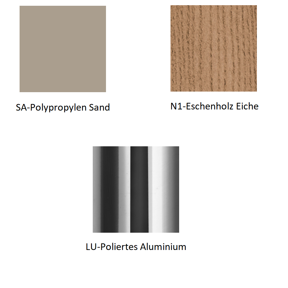 Pedrali Babila 2757 Barhocker-N1-Eschenholz Eiche-SA-Polypropylen Sand-LU-Poliertes Aluminium