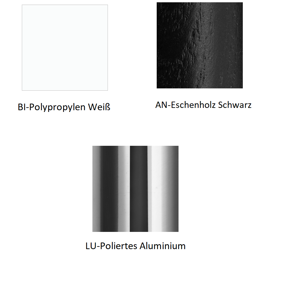 Pedrali Babila 2757 Barhocker-AN-Eschenholz Schwarz-BI-Polypropylen Weiß-LU-Poliertes Aluminium