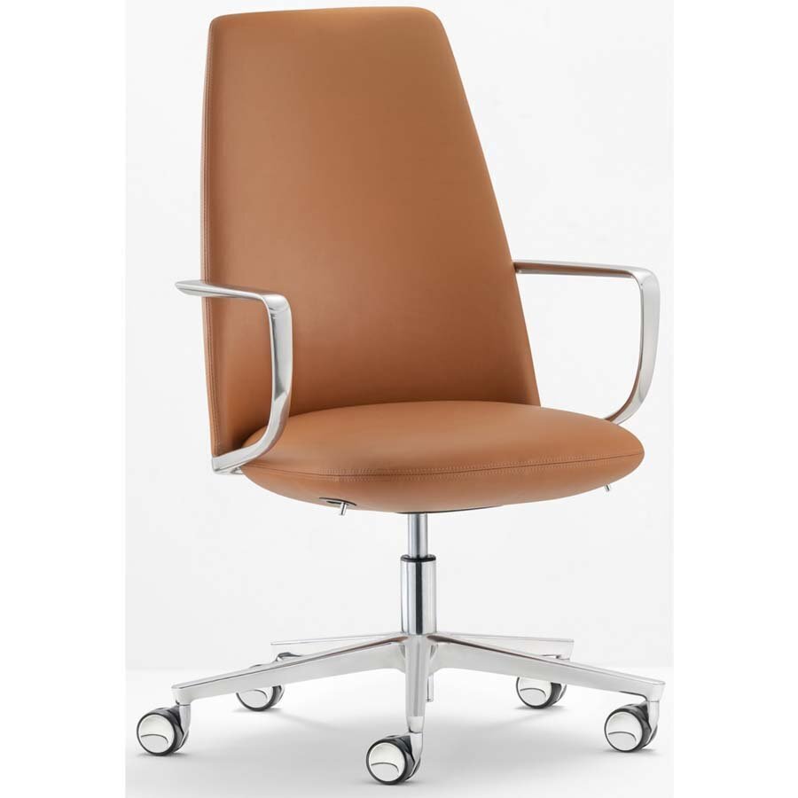 Pedrali Elinor 3755 Chefsessel-PGN-Leder Cognac