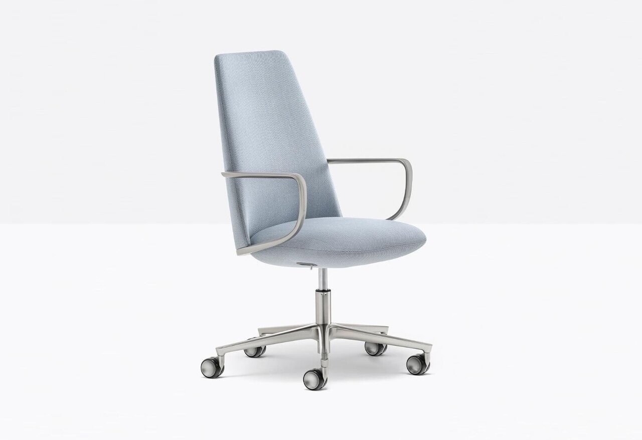 Pedrali Elinor 3755 Chefsessel-PGA-Leder Hellgrau