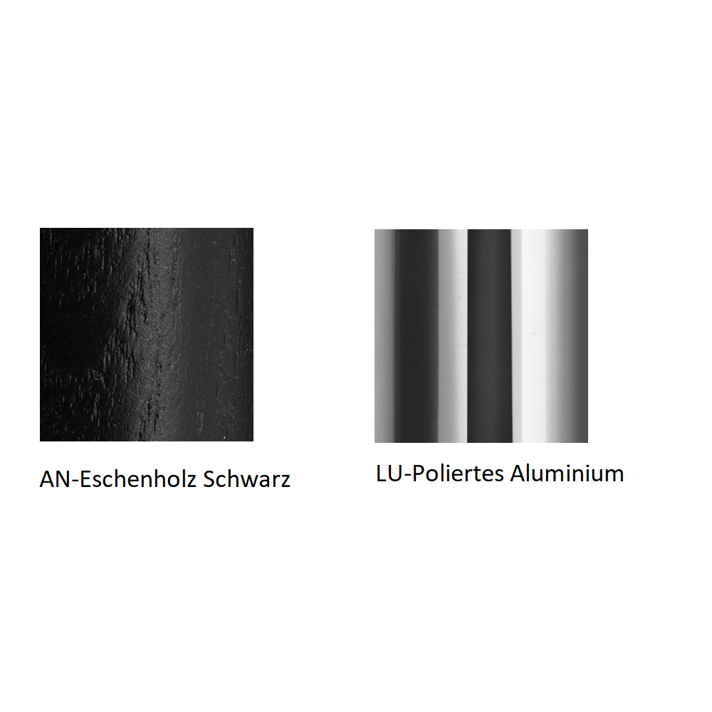 Pedrali Folk 2940 Stuhl-AN-Eschenholz Schwarz-LU-Poliertes Aluminium