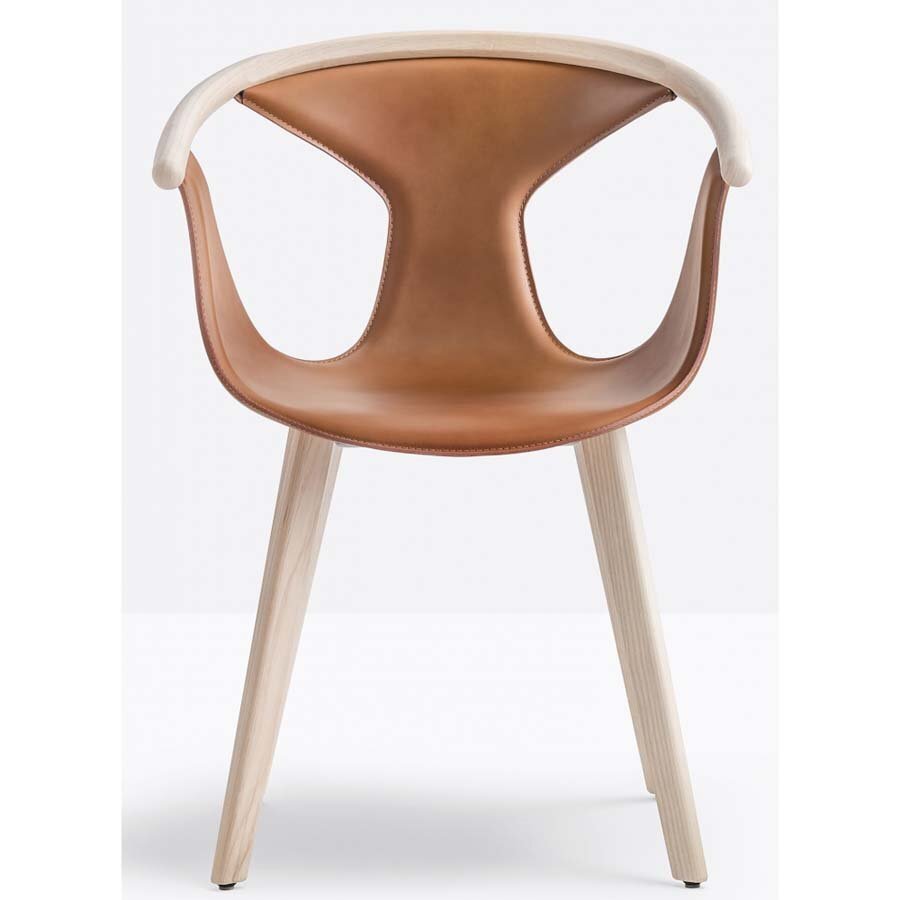 Pedrali Fox 3727 Stuhl-F04-Kernleder Cognac-FR-Eschenholz Esche
