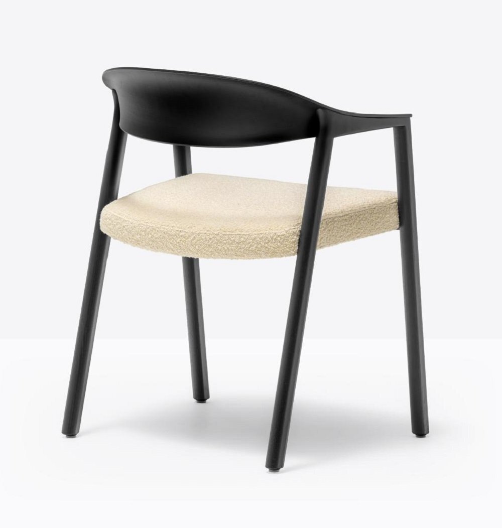 Pedrali Héra 2865 Stuhl-AN-Eschenholz Schwarz / Beige