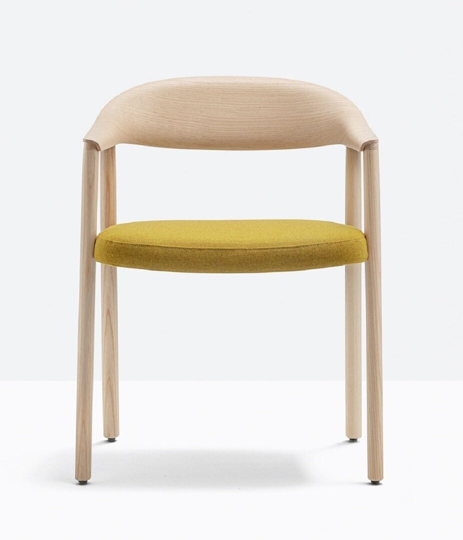 Pedrali Héra 2865 Stuhl-FR-Eschenholz Gebleichte Asche / Beige