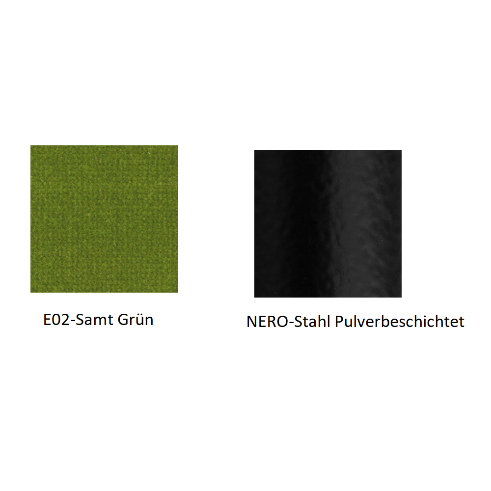 Pedrali Vic 656 Stuhl-E02-Samt Grün-NERO-Stahl Pulverbeschichtet