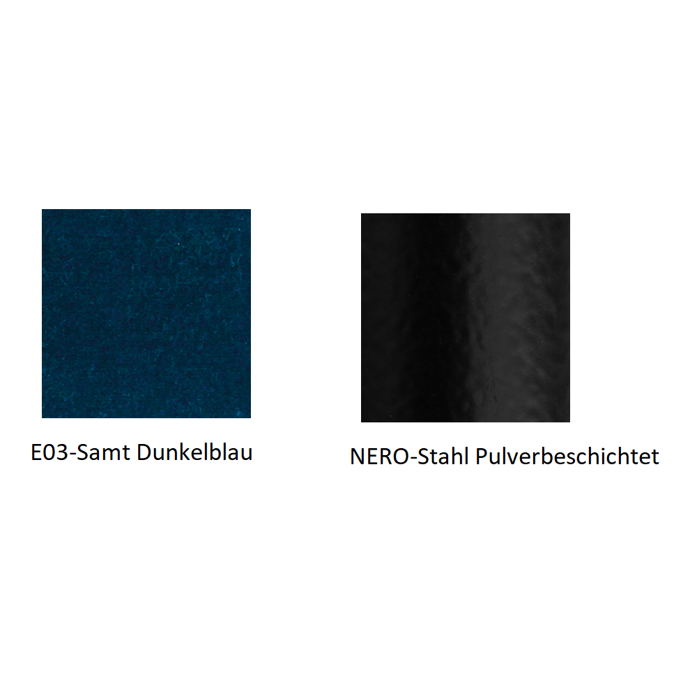 Pedrali Vic 656 Stuhl-E03-Samt Dunkelblau-NERO-Stahl Pulverbeschichtet
