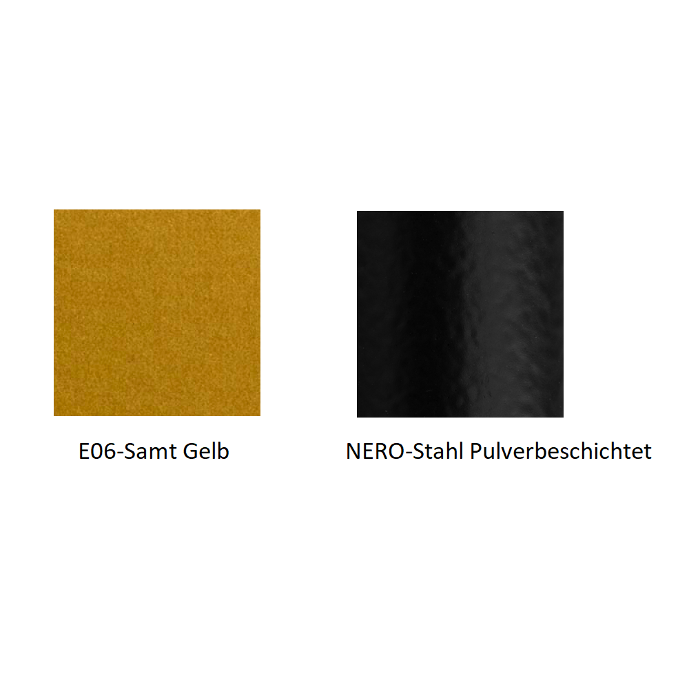 Pedrali Vic 656 Stuhl-E06-Samt Gelb-NERO-Stahl Pulverbeschichtet