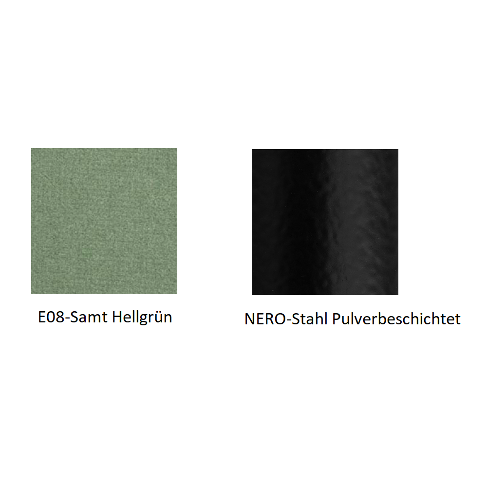 Pedrali Vic 656 Stuhl-E08-Samt Hellgrün-NERO-Stahl Pulverbeschichtet
