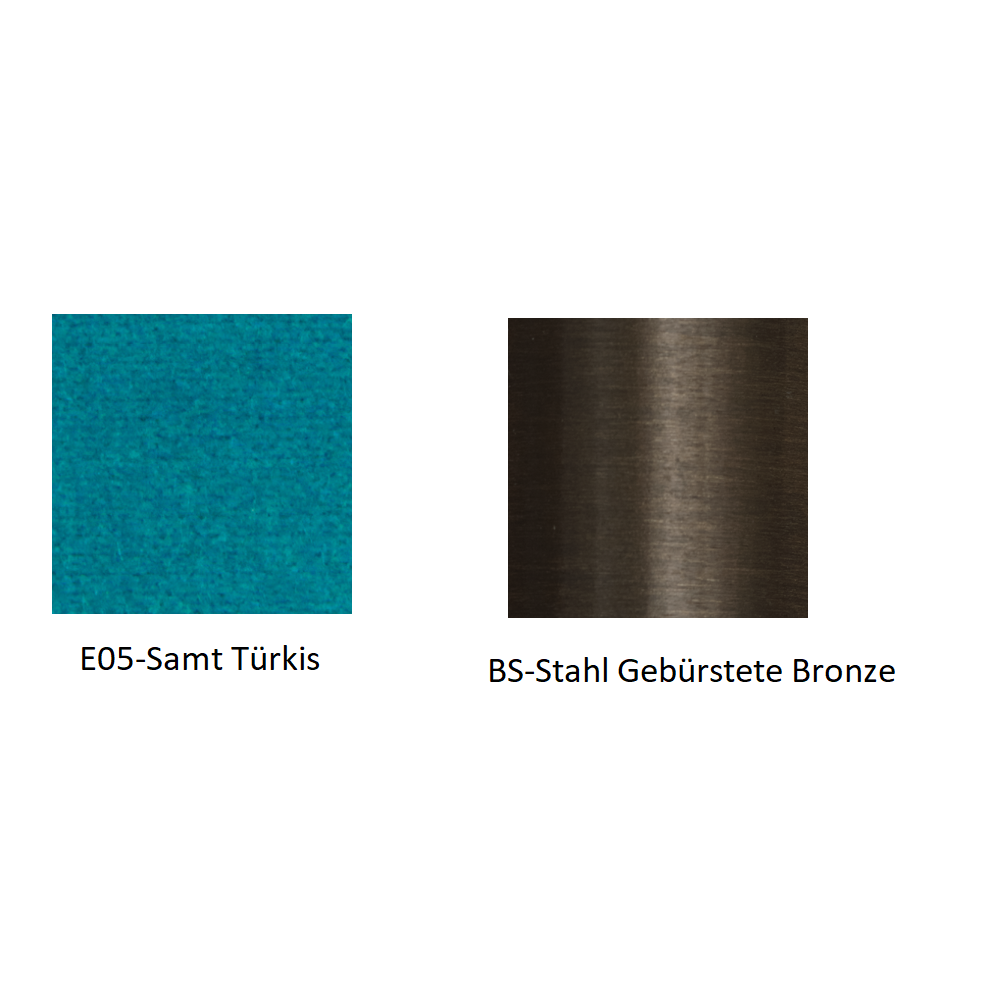 Pedrali Vic 656 Stuhl-E05-Samt Türkis-BS-Stahl Gebürstete Bronze